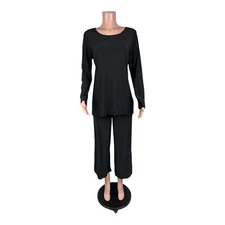 Attitudes by Renee Women's Regular Como Jersey 3-Pc Wardrobe Black Medium Size