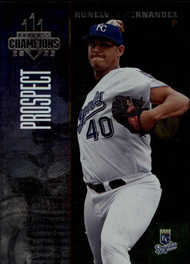 2003 Donruss Champions Metalized Baseball Card #134 Runelvys Hernandez/100
