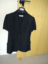 Giacca donna di lino nera manica corta 