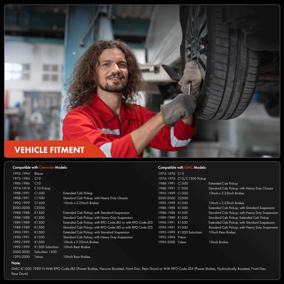 Cilindro de rueda de freno de tambor 2 piezas para Chevrolet C1500 GMC Yukon trasero izquierdo y derecho Foto 2 de 4