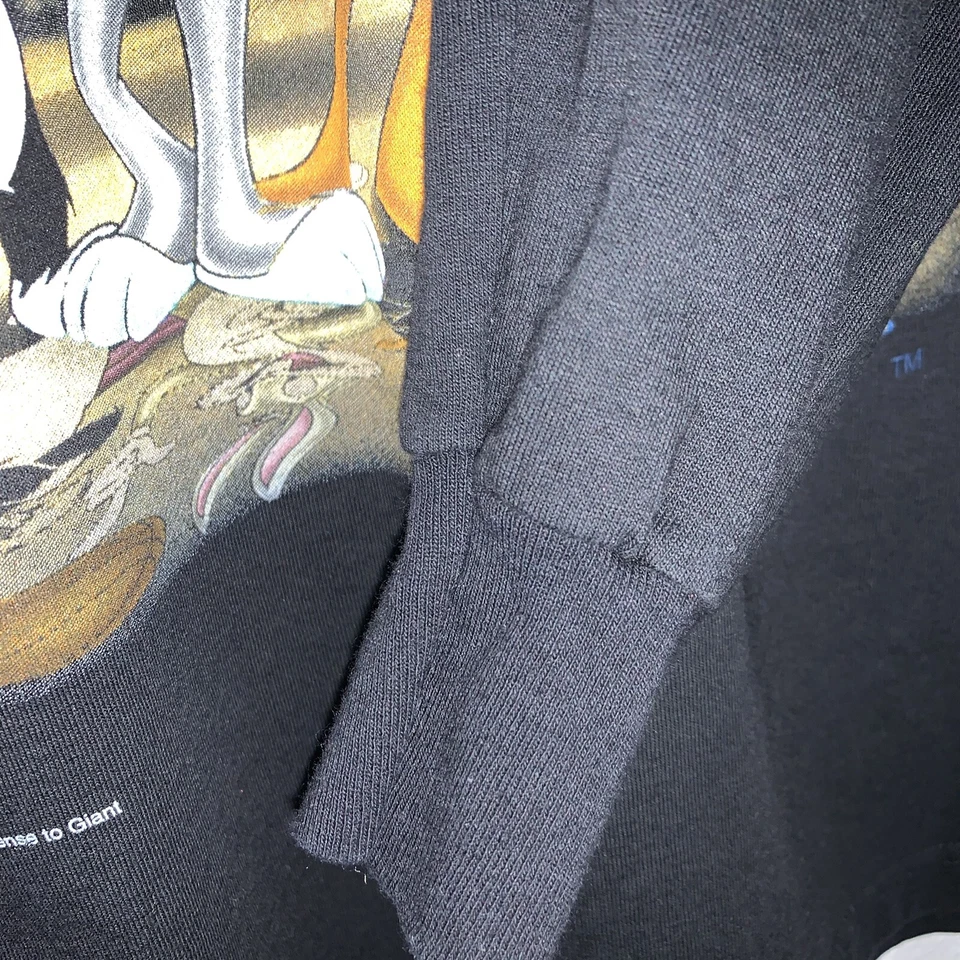 Vintage Space Jam Movie Game Promo 1996 Tee Black T-Shirt Long Sleeve Sz Large - Image 4 of 4