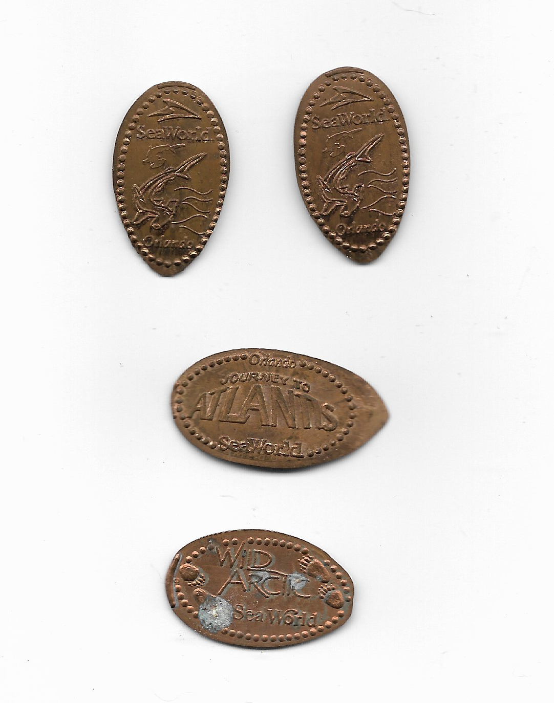 Sea World Orlando, Florida Elongated Pressed Pennies Set of 4 eBay