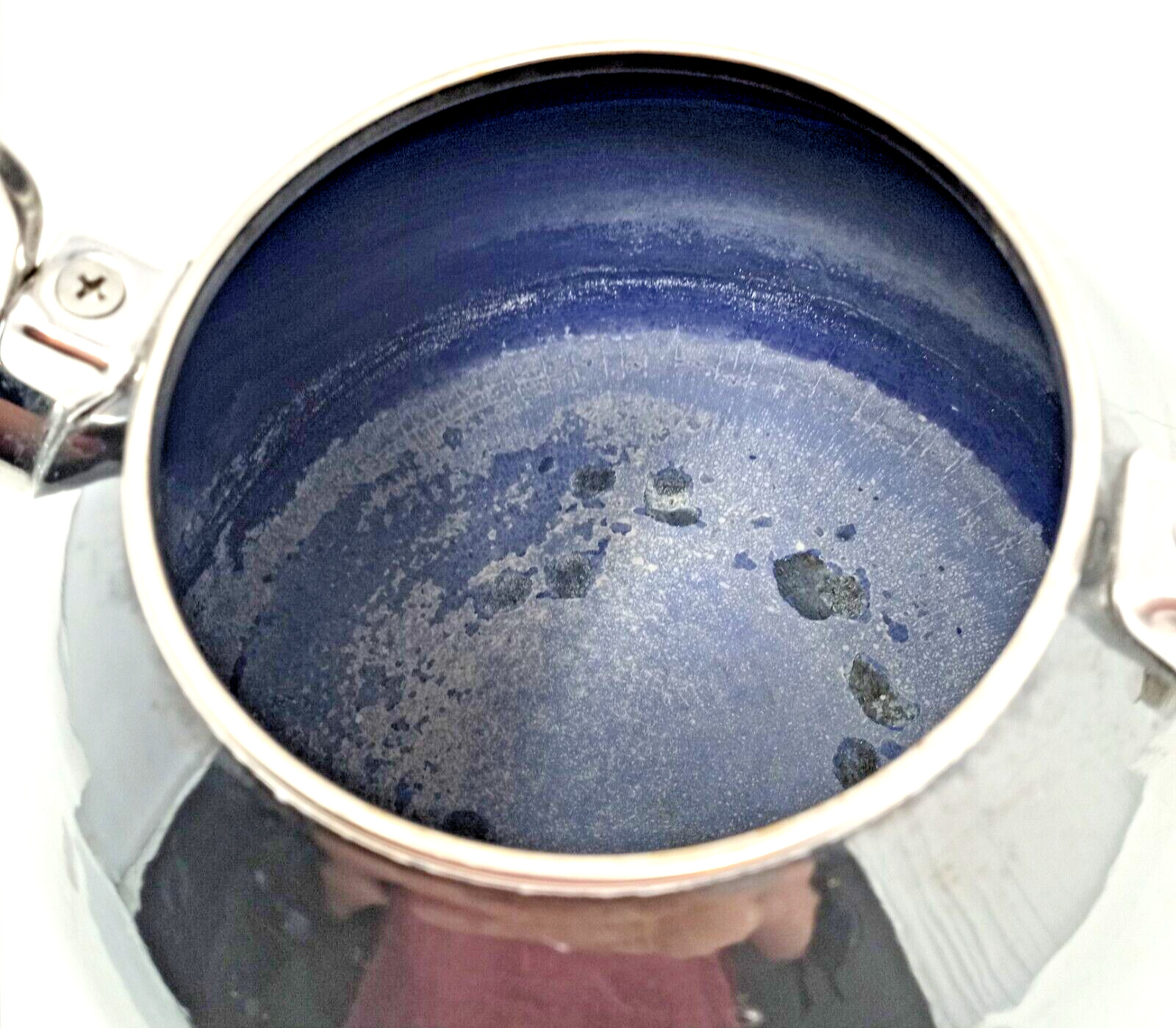 CHANTAL Whistling Tea Kettle - Teapot Silver & Onyx Enamel - 1.8 Quart