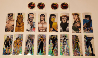 Lot of 18 Vintage Mortal Kombat Prism Vending Sticker - Scorpion ,Raiden, Sonya+