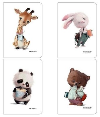Bundle A4 Cute notebook 60k grid 4 pcs.