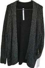 LULULEMON Cotton Cashmere Blend Cardigan Sweater Wrap Green/Black Sz 6 NEW