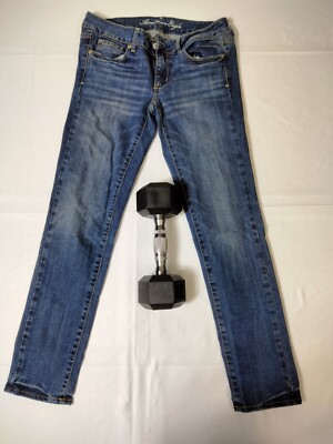 American Eagle Women s Size 6 Regular Skinny Stretch Blue Denim Jeans