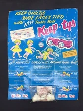 Vintage Keep-Ty’s Store Display Card & One Pair Child Shoe Lace Locks with Bells
