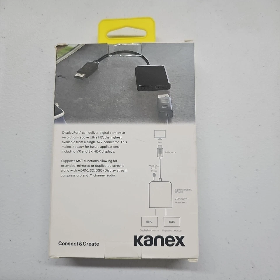 New Open Box Kanex DisplayPort to Dual DisplayPort Adapter Ultra HD - Image 2 of 2