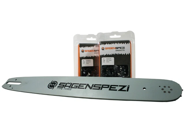 Schwert + 2 Ketten passend für Stihl 034 AV MS 340 45 cm 3/8" 66 TG 1,6 mm chain