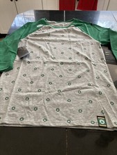 WOMENS NIKE DRIFIT BOSTON CELTICS SMALL LOGO RAGLAN SHIRT S SMALL GRAY/GREEN NWT