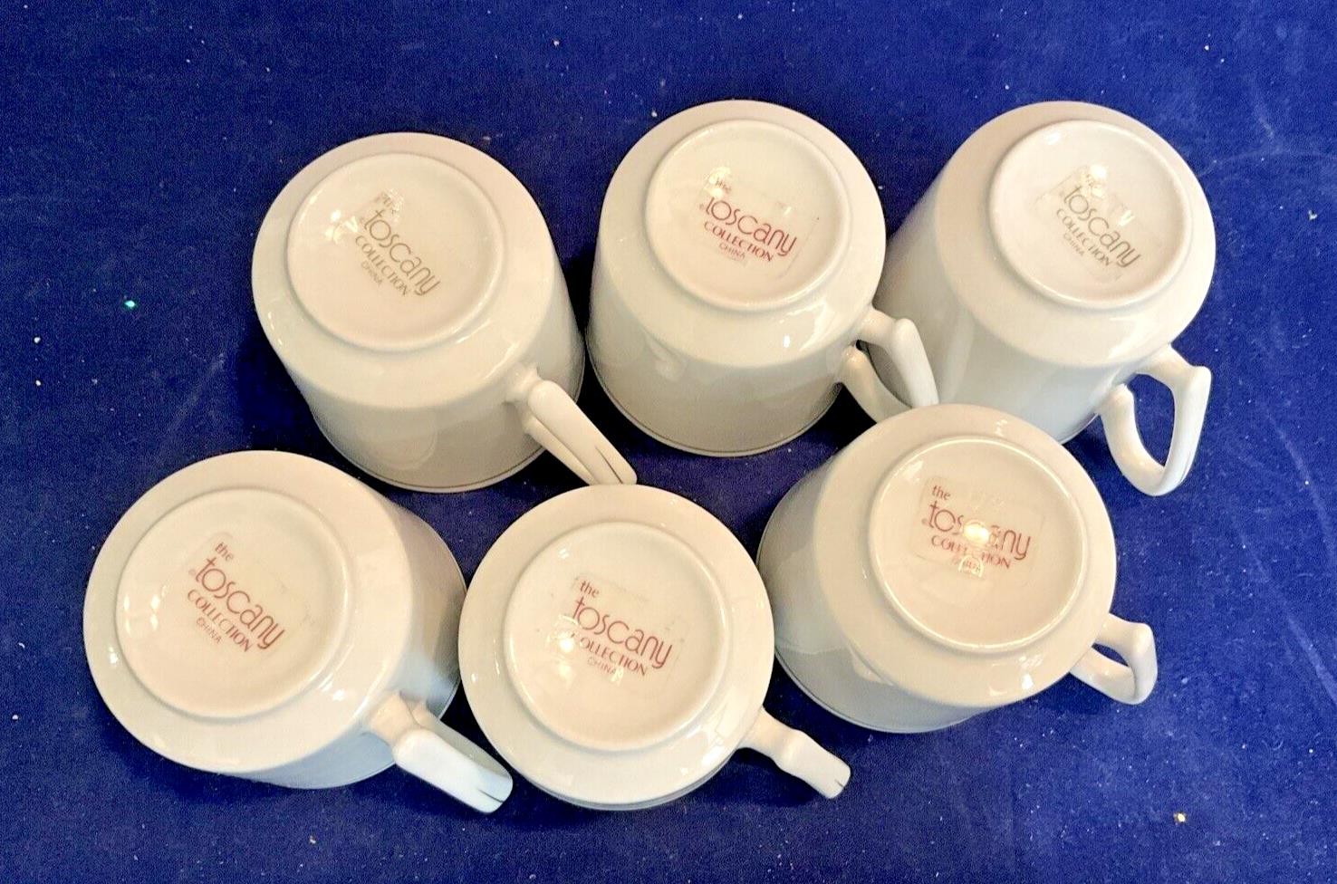 Espresso Cups/saucers The Toscany Collection With Silver Design Banding