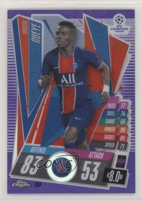 2020 Chrome Match Attax UEFA Champions League Purple Refractor Idrissa Gueye 6ns