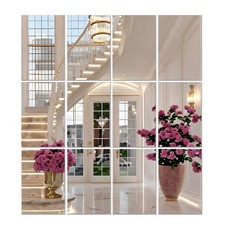 Lot de 6 miroirs en acrylique pour murs, carreaux muraux rectangulaires, miro...