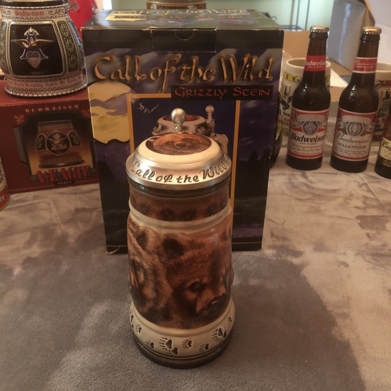 Anheuser  Busch “Call Of The Wild” GRIZZLY Stein With Box Gerz Hand Numbered