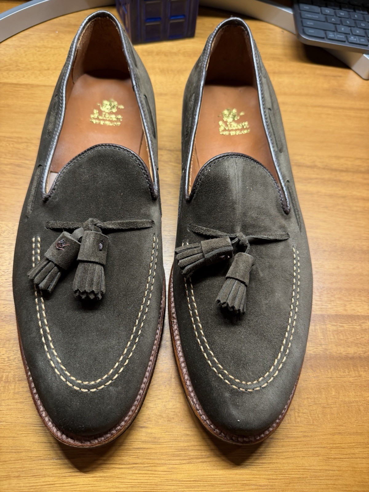 Alden D9113 Loden Green Suede Tassel Loafer