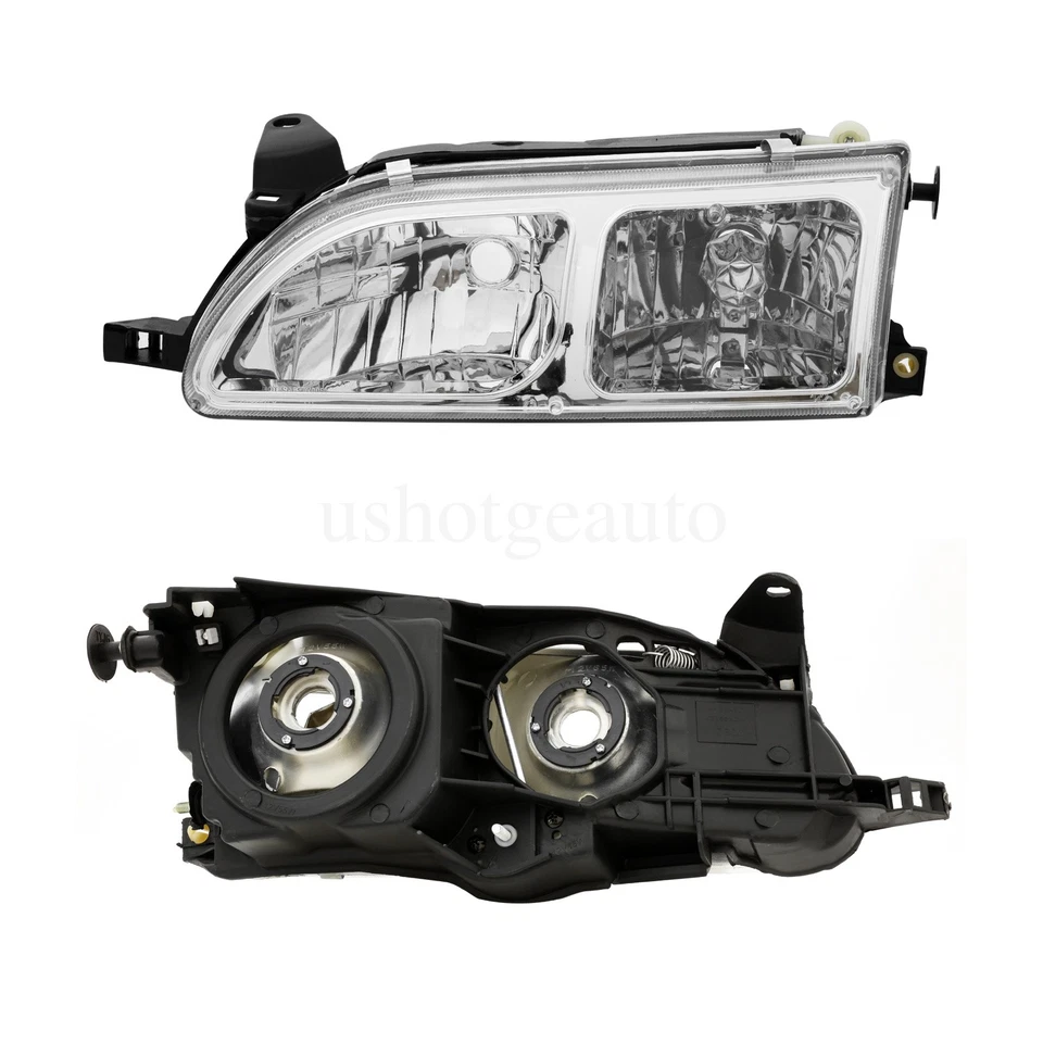 Headlights Chrome Clear Housing Lens Headlamps Set For 93-97 Toyota Corolla Foto 2 de 4