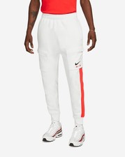 Image of NEW Nike AIR Sportswear Sweatpants Joggers Fleece Cargo White Small FN7693-121