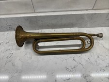 Vintage WWII Rexcraft US Army Regulation Brass Bugle With Mouthpiece