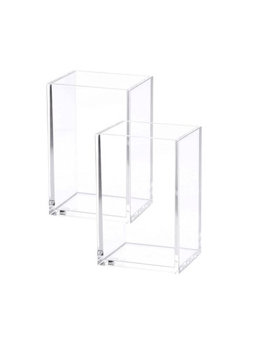 2 Pack Clear Acrylic Pencil Pen Holder Cup, Makeup Brush Holder Acrylic Desk ...