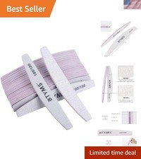25 Count High-Quality Nail Files with 100/180 Grit Ideal for Precise Nail Care
