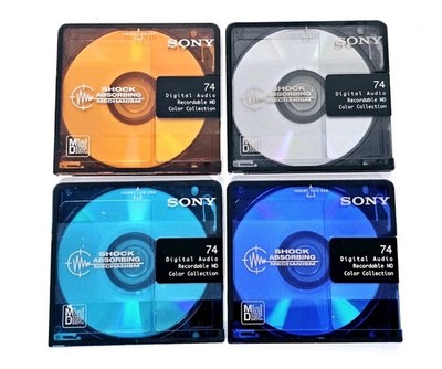 4x  Sony Shock MiniDisc MD 74 MiniDisk Color Digital Audio