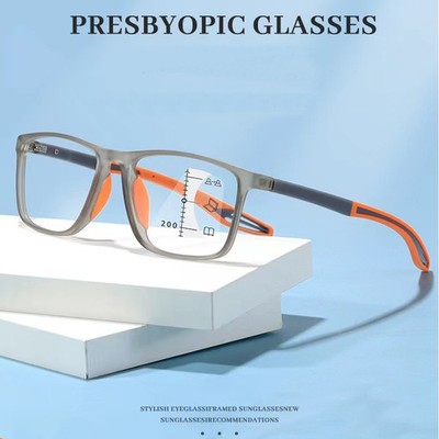 Bifokal Gleitsicht TR90 Lesebrille Sport Herren +1,0 1,5 2,0 2,5 3,0 3,5 4,0