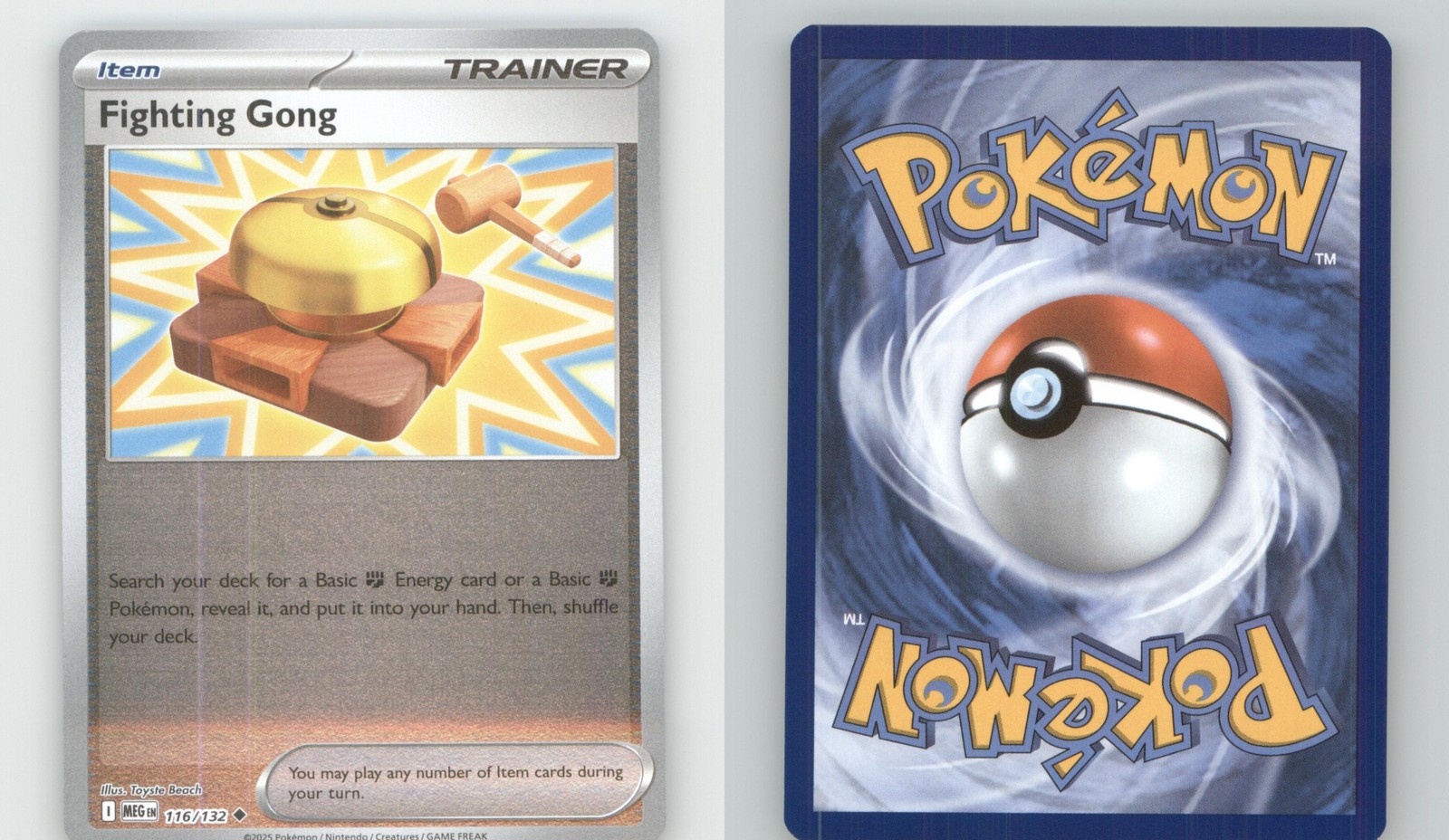 FIGHTING GONG 116/132 UNCOMMON MEGA EVOLUTION POKEMON REVERSE HOLO NEAR MINT