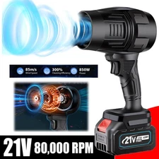 Portable Handheld Blower 80,000 RPM, 21V, Patio Cleaning,Leaves,Dust,Lawn Care
