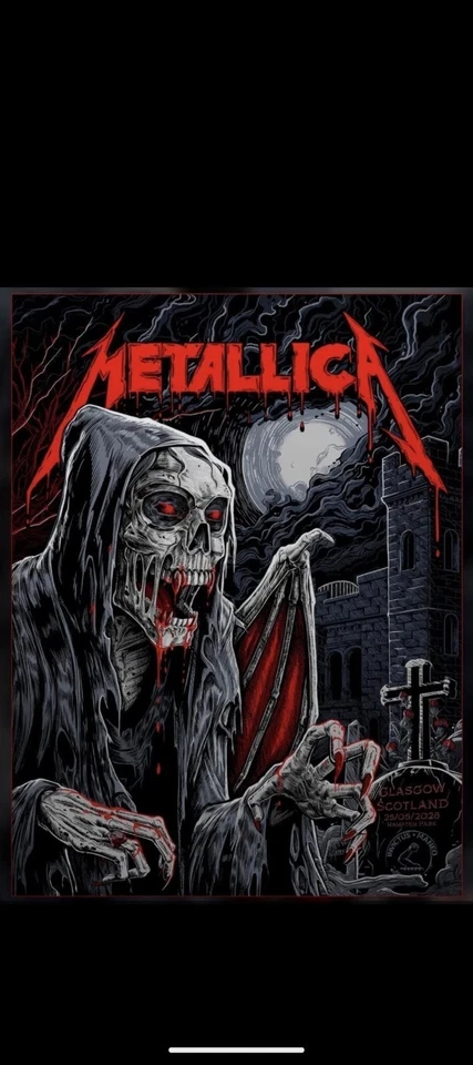 Metallica Pop Up Shop Glasgow Exclusive Poster New - Image 1 of 1