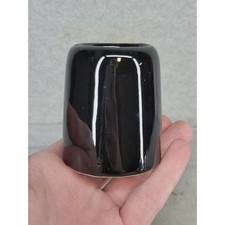 Black Ceramic Toothbrush Holder Cup Vanity Accessory Minimalist Modern 2.75"