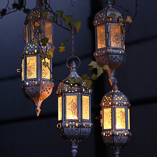 1PC European Style Iron Art Candle Holder Candle Stick Morocco Wind Lamp - Picture 3 of 11