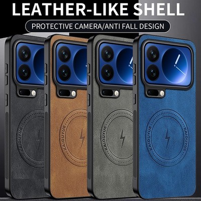 For Xiaomi 17 Pro Max Retro Leather Shockproof Phone Case Hybrid Armor Cover