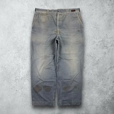 Vintage 50s Big Smith Distressed Faded Chino Twill Pants Sanforized 34 Workwear