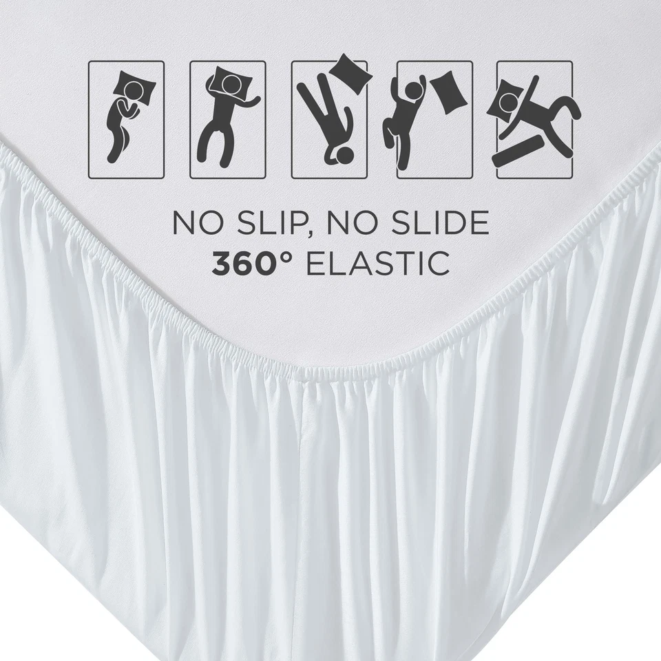 Sábana Ajustable ROYALE LINENS Doble XL-Cepillada Calidad Hotel 1800 Ultra Suave Foto 4 de 4