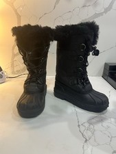Cat & Jack Snow Boots Black Glitter Size Yout...