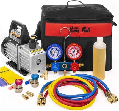 XtremepowerUS 3CFM Vacuum Pump HVAC R134a R410a Kit