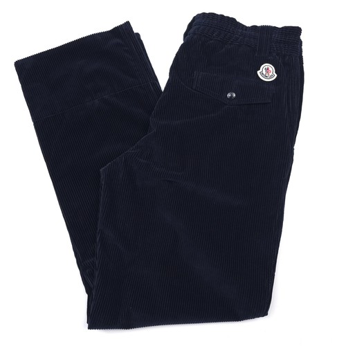$840 Moncler Pantelone Sportivo Blue Jogger Corduroy Pants Mens Size 32 (EU 48)