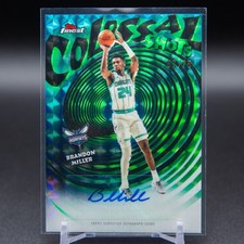 BRANDON MILLER 2025-26 TOPPS FINEST COLOSSAL SHOTS GREEN GEO AUTO /75  CS-BM