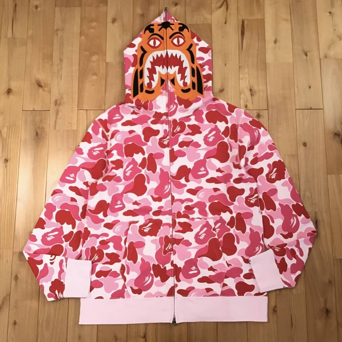 BAPE ABC camo pink tiger full zip hoodie A Bathing Ape Size XL | eBay