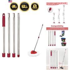 Adjustable Ocedar Spin Mop Replacement Handle 30"-58"   Stainless Steel