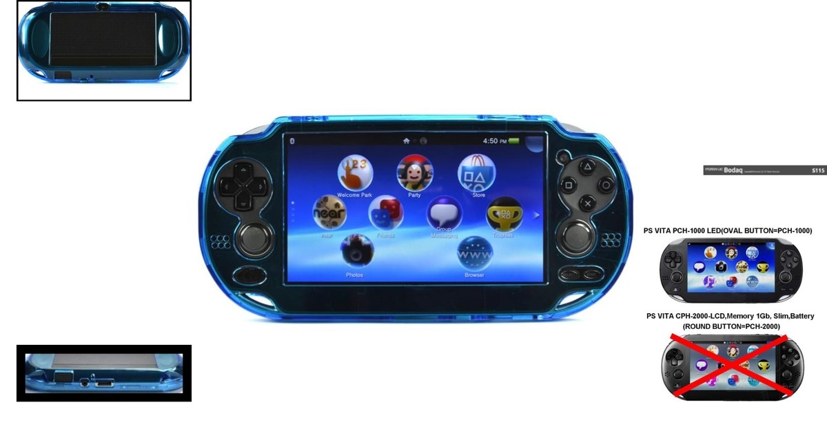 PlayStation Vita PCH1100本体 ブルー カバー付き Light Blue Hard Case for PS VITA 1000 - Stylish & Protective