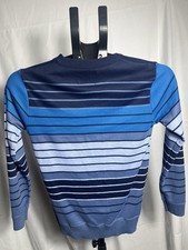 Faze1 Boys Blue Navy White Striped Crew Neck ...