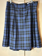 Vintage Pendleton Wool Skirt Blue/Black/Red/Green/Cream Plaid Tartan Size 18