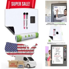 Flexible 17"x11" Refrigerator Whiteboard with 2 Markers and Eraser Included
