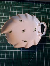 Augarten Wien Austria 409/1  6490  118 clover shaped trinket tray, handle 12x14