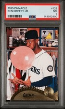 1995 Pinnacle Ken Griffey Jr. #128 Bubble Gum Card PSA 7