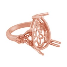 Semi Mount Pear 11.75X19MM Cabusion Cut Engagement Ring Sterling Silver