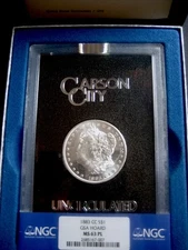 1883-CC Morgan Dollar, GSA NGC MS-63 PL, Prooflike, in Holder w/Box & COA +++++
