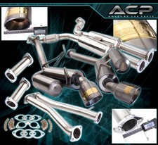 For 2003-2009 Nissan 350z Z33 Ss Catback Exhaust 4 Gray Muffler Tip Godsnow